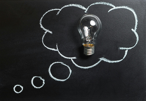 A bright ideation forming